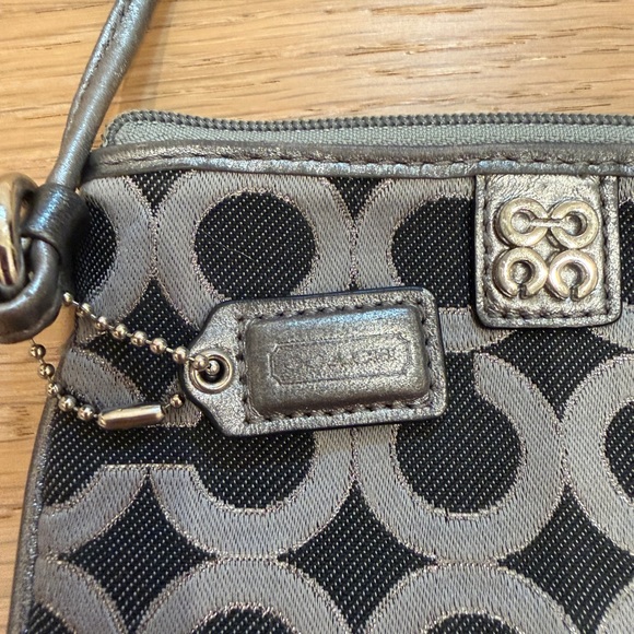 Coach Black and Gray Wristlet with charm - Picture 5 of 5